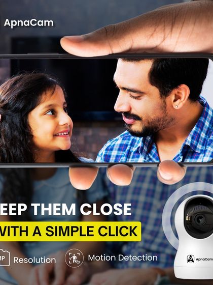 Keep them close with a simple click. Our 3MP resolution indoor camera with motion detection allows you to check in on your family anytime, from anywhere.