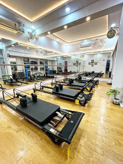 I've designed the studio to be a clean, welcoming, and fully equipped space for your practice. With a full line of Stott Pilates reformers, you have everything you need to start your journey.