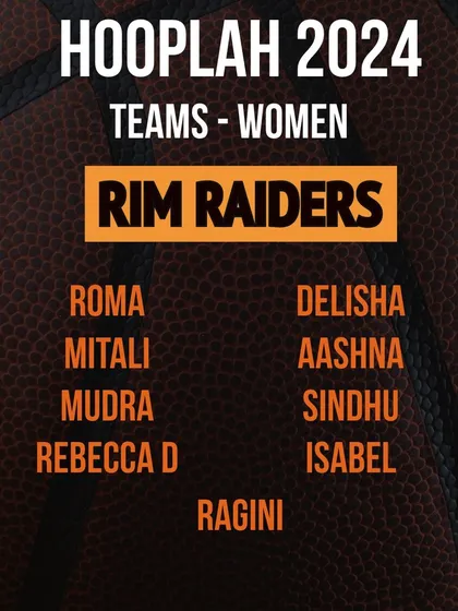 Introducing the women's teams for Hooplah '24: The Rim Raiders roster.