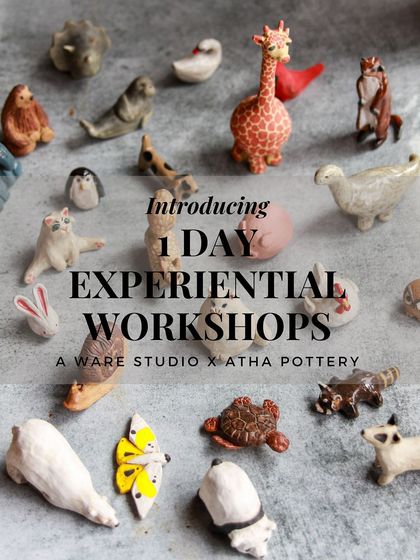 The official announcement for our one day experiential workshops, featuring a delightful array of miniature animals.