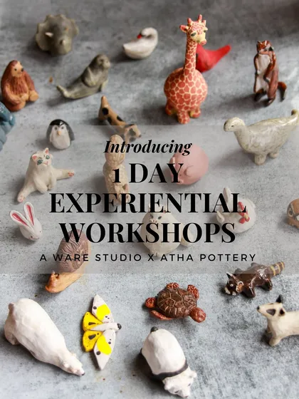 The official announcement for our one day experiential workshops, featuring a delightful array of miniature animals.