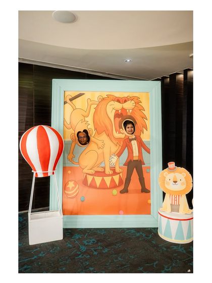 Another shot of the popular lion tamer photo booth, a guaranteed hit with kids and adults alike.