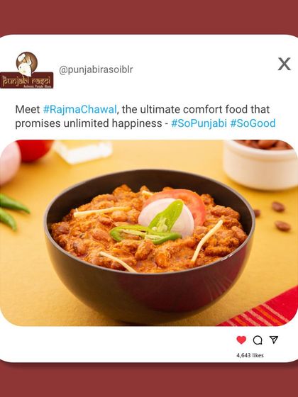The ultimate comfort food: Rajma Chawal. Our thick and flavourful rajma curry promises unlimited happiness, just like at home.