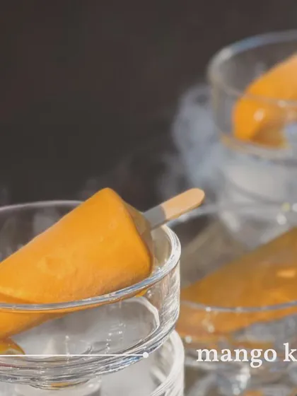 Beating the summer heat with my Mango Kulfi. Served in a bowl of smoking dry ice, this presentation adds a touch of theater to a beloved Indian dessert.
