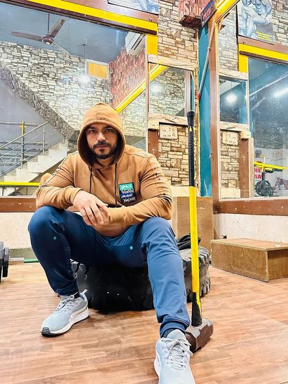 In my zone. A quiet moment in the gym before the next workout begins.