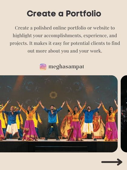 A polished online portfolio is non-negotiable. It is your digital resume and should highlight your accomplishments, experience, and projects, making it easy for potential clients and choreographers to see your work.