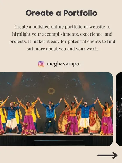 A polished online portfolio is non-negotiable. It is your digital resume and should highlight your accomplishments, experience, and projects, making it easy for potential clients and choreographers to see your work.