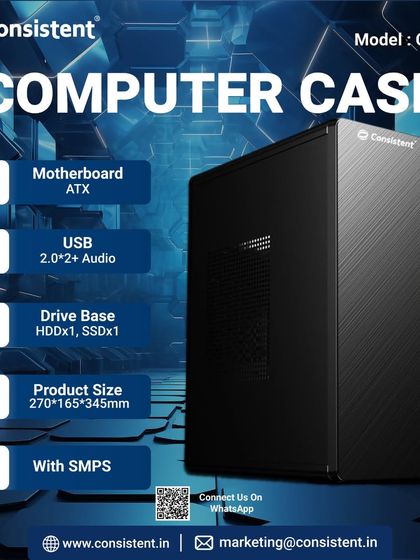 Our CIE107 computer case is a versatile option for Micro ATX and ITX builds. It features a subtle RGB strip on the front for a touch of style and comes with a power supply included for your convenience.