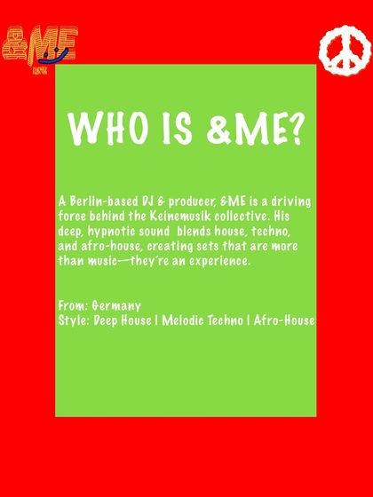 A "Know Your Artist" graphic I created to introduce &ME to a wider audience, explaining his style and his role in the Keinemusik collective.