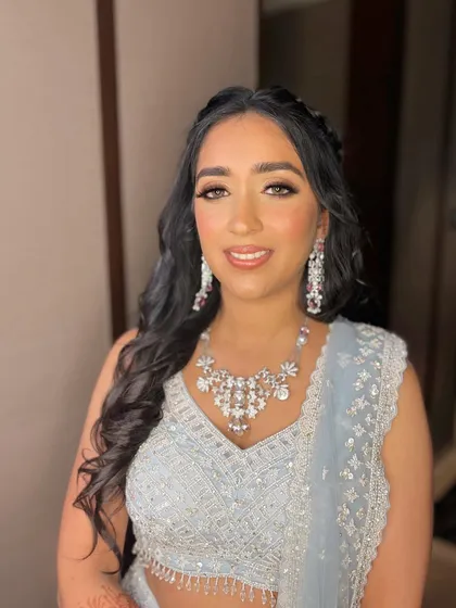 Sanskriti looking radiant and happy, ready for her reception party.
