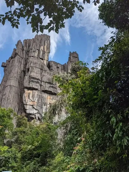 The unique and massive limestone rock formations of Yana, a truly mystical place we visit on our Uttara Kannada trips.
