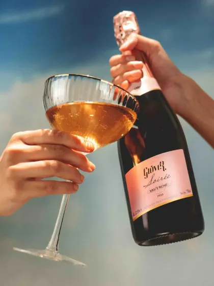 A toast with our Soirée Brut Rosé, where elegance meets effervescent celebration. This wine brings a vivacious sparkle to every sip.
