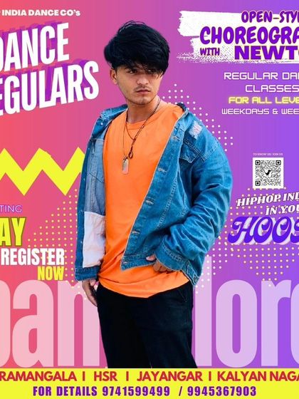 Learn to dance to your favorite songs in our Open-Style Choreography classes with Newton. This poster details the schedule for all levels, on weekdays and weekends.