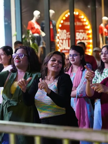 The audience dancing and enjoying our performance at Forum South Bengaluru. This is the vibe we aim for.