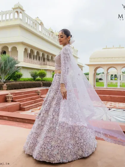 Meraj Couture - Luxury Occasion Wear Ethereal Lehengas: Pastels & Ivories photo 29