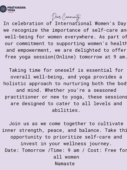 Pratyaksha Yoga - Specialized Yoga Workshops & Programs Announcements & Special Events photo 6