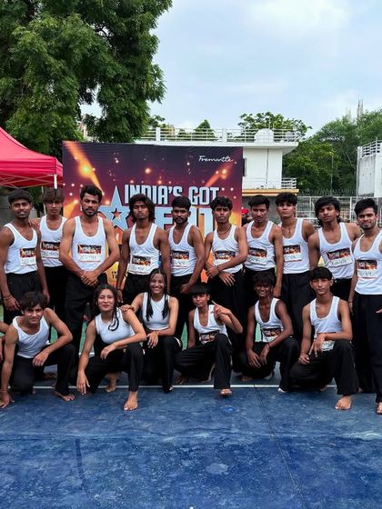 A slightly different angle of the full squad, showing the size of our competition team.