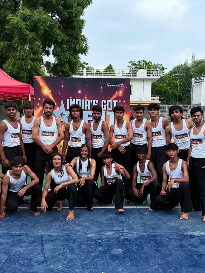 A slightly different angle of the full squad, showing the size of our competition team.