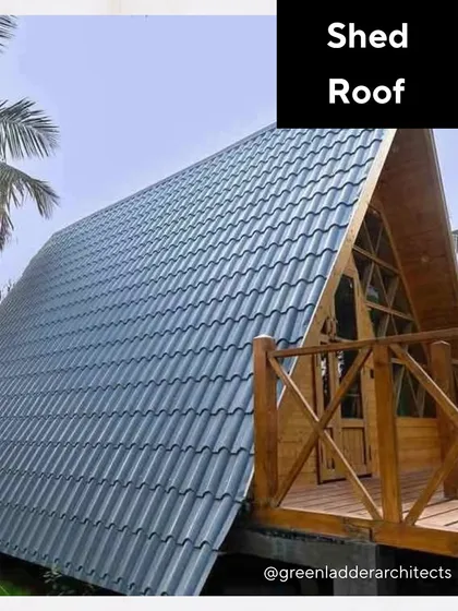 The Shed Roof is a simple, single-sloping roof that is perfect for modern and A-frame structures. Its minimalist design is cost-effective and allows for unique architectural expressions and clerestory windows.