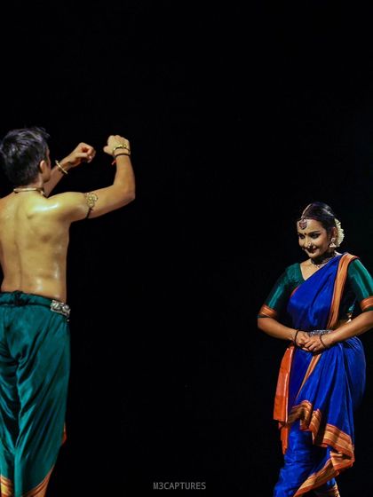 An interaction during 'Nagamandala'. My choreography focuses on the connections between performers, making the dance a conversation rather than just a series of solo movements.
