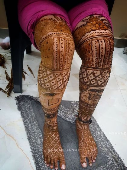 More examples of my beautiful and intricate foot and leg mehndi designs, ranging from simple elegance to full coverage.