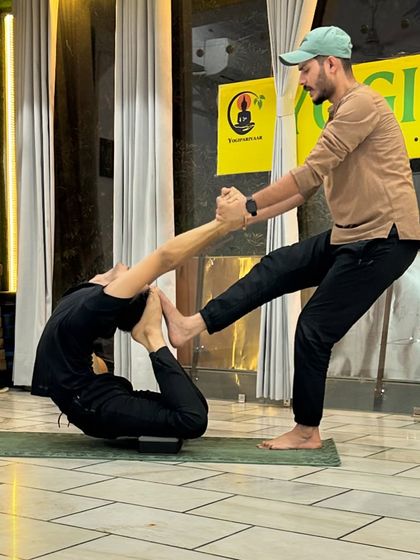 The bond between a Guru and a student is built on trust and surrender. This image captures the intensity and focus of our practice. Every correction, every moment, was a lesson I absorbed completely.