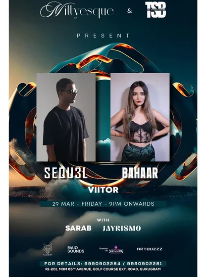 The flyer for a TSB showcase at Mittyesque, Gurgaon, with one of my favorites, Sequ3l.