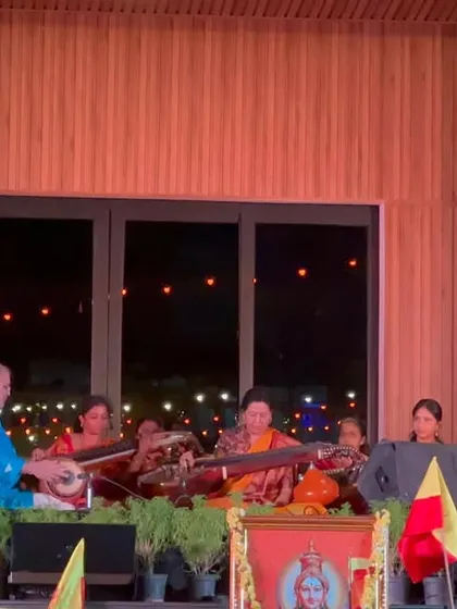 This is my special "Pancha Veena" concert, where five veenas play in harmony. The sound is so powerful and majestic, and it was an honor to perform this for the Kannada Rajyotsava celebrations.