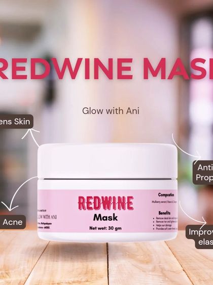 My Redwine Mask brightens skin, fights acne, and improves skin elasticity with its anti-aging properties.