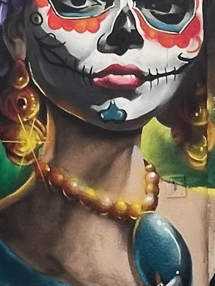 A detail shot of a mural for Cafe Panama in Mumbai. Sometimes commercial work turns out surprisingly nice. I tried some new stuff with the ornaments on this one.