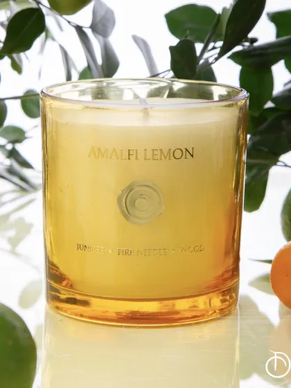 The universe responds to positive vibrations. My Ambrosial collection, featuring fragrances like Amalfi Lemon, is the perfect companion for your soul sessions, with its perfumed blend of natural wax in a vibrant glass jar.