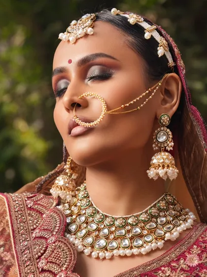 A beautiful close-up of a smokey eye bridal look, with eyes closed to show the full blend on the lid.