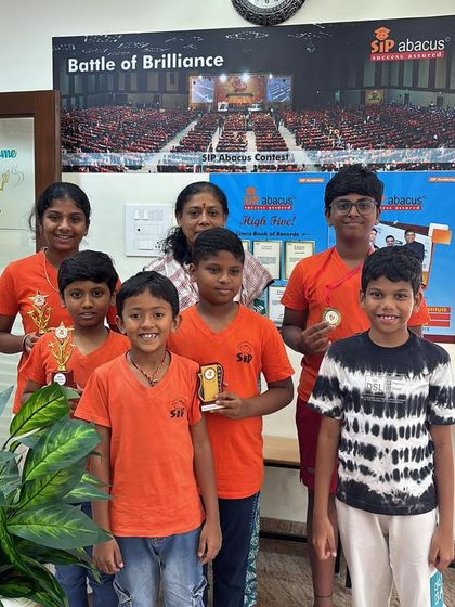 More of our brilliant students with their trophies and medals. I am so proud of each and every one of them for their hard work in abacus training.