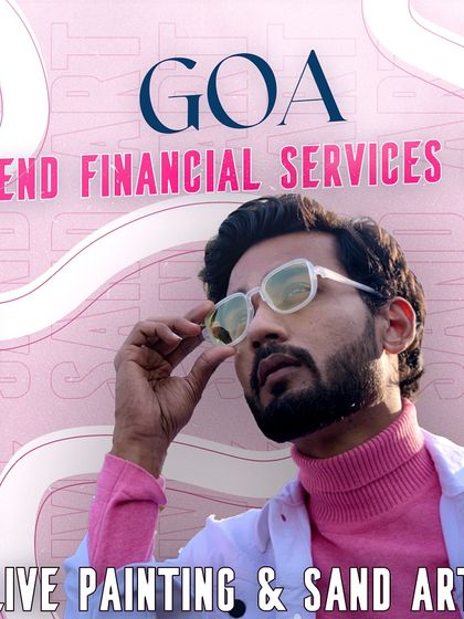 Poster for a live painting and sand art show in Goa for Blend Financial Services Ltd.