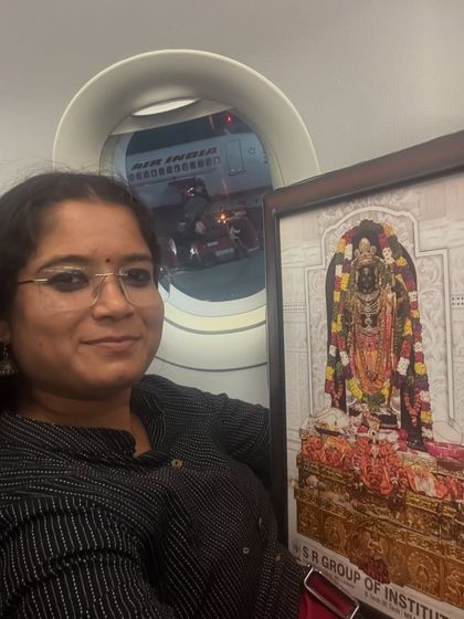 Another picture from my flight with the portrait of Ram Lala. It was a journey that beautifully blended my professional and spiritual life.