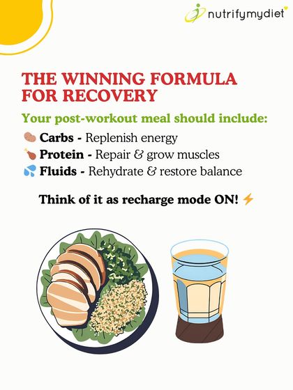 The winning formula for recovery is simple: carbs to replenish energy, protein to repair muscles, and fluids to rehydrate. Think of it as turning recharge mode on.