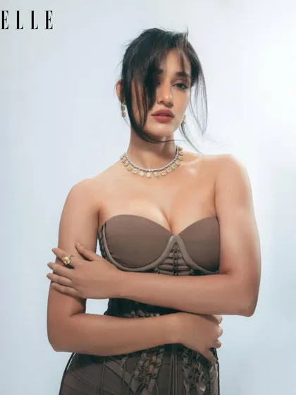 A close-up of the makeup I did for Disha Patani's ELLE magazine shoot. I went for a modern, chic look with a messy updo and neutral makeup tones that emphasized her features.