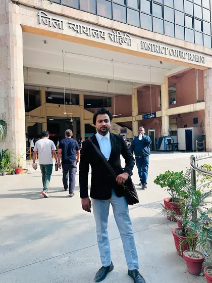 Outside the main entrance of the District Court in Rohini. Being familiar with the workings of local courts is crucial for an effective defense strategy.