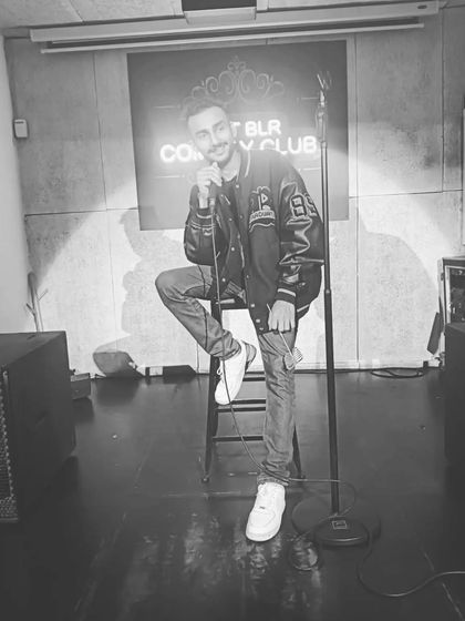 A black and white version of my stage photo, adding a timeless, classic feel to my edgy look.