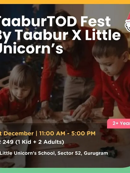 A poster for the TaaburTOD Fest by me and Little Unicorn's, a perfect Christmas event for kids 2+ years old.