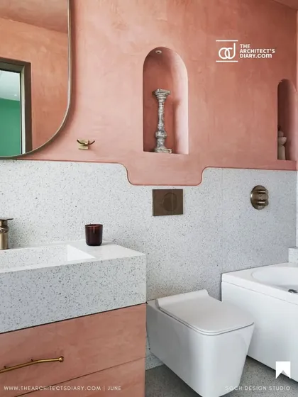 The Japandi-inspired bathroom was a key highlight in the feature, praised for its material use and calming aesthetic.