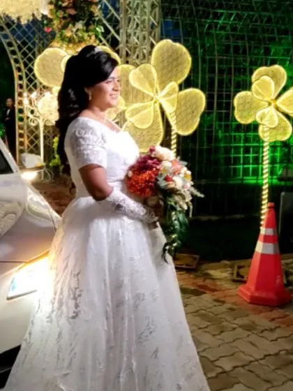 The bride looking radiant upon her arrival at the reception venue. I coordinate with the event team to make sure every entrance is grand and perfectly timed.
