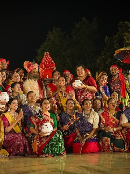 The joy of Janmashtami is infectious. Here, devotees dressed in traditional attire come together for a group photo, their faces radiating the happiness and community spirit that defines our celebrations.