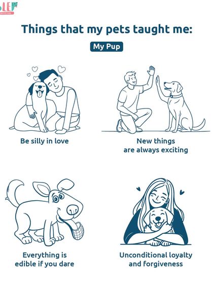 My pup has taught me some of life's most important lessons: be silly in love, find excitement in new things, and show unconditional loyalty and forgiveness.