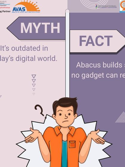 Myth: It's outdated in today's digital world. Fact: Abacus builds skills no gadget can replace, like concentration, visualization, and logical reasoning.