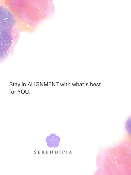 A simple but powerful reminder to stay in alignment with what's best for you. Especially after a period of retrograde, it's important to center yourself and focus on your own energy and growth.