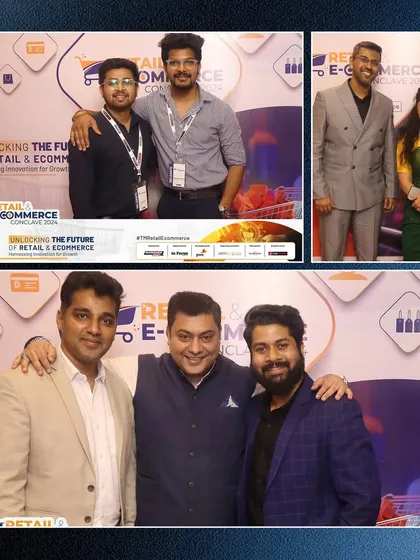A collage of professionals from the Retail & E-Commerce Conclave in Delhi. Our Magic Mirror is a great way to add an element of fun to a corporate conference.
