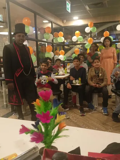 A shot of the audience at a party held at McDonald's. My show can be set up in various party venues, bringing magic to your celebration.
