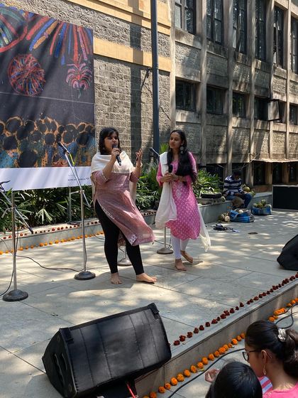 Performing at our first fundraiser event. These community gatherings are essential for funding our social initiatives and bringing our vision to life.