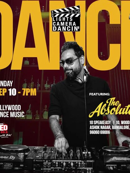 The flyer for 'Lights Camera Dancin', my Sunday Bollywood dance music residency at 10 Speakeasy. The perfect desi music weekender to shake a leg.